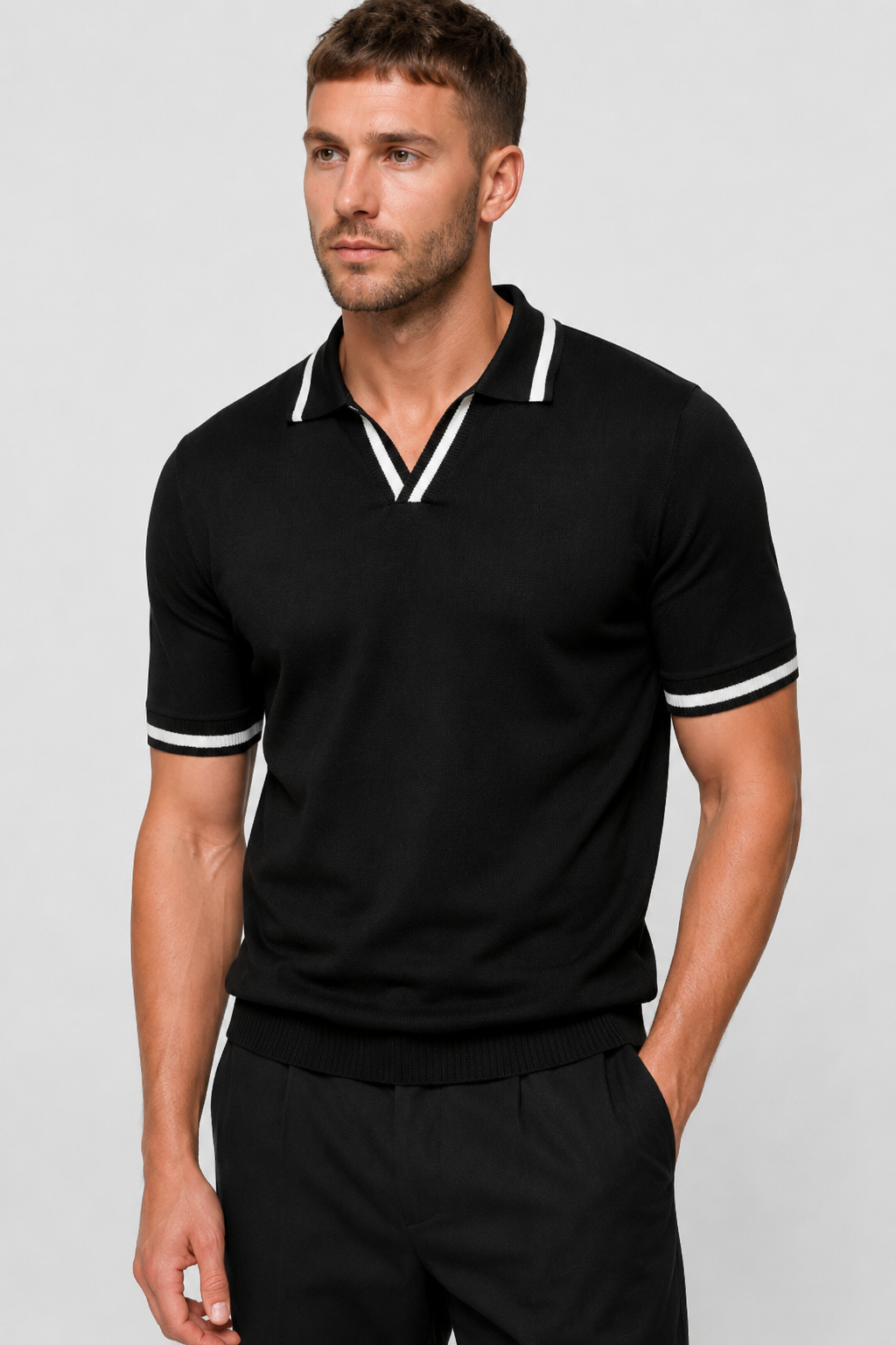 NOMU | Men’s Contrast Trim Short Sleeve Polo Shirt