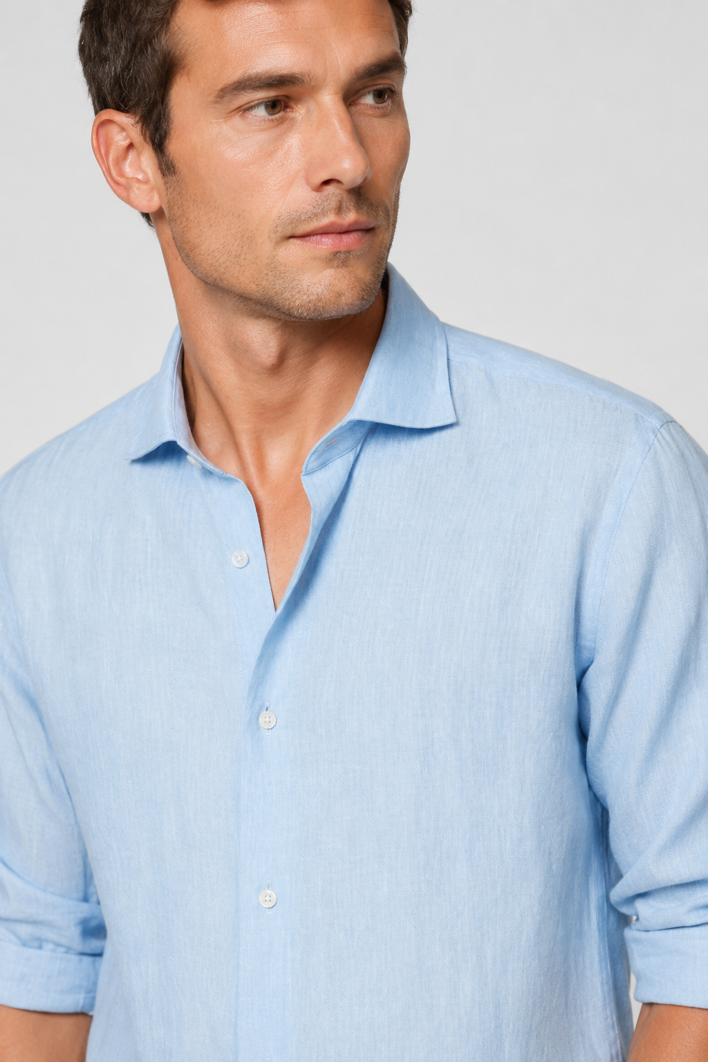 NOMU | Men's Lightweight Linen Button Down Shirt – Casual Long Sleeve Summer Top