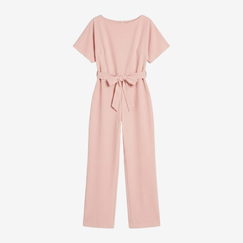NOMU | Women's Minimalist Belted Wide-Leg Jumpsuit – Elegant Relaxed One-Piece Outfit
