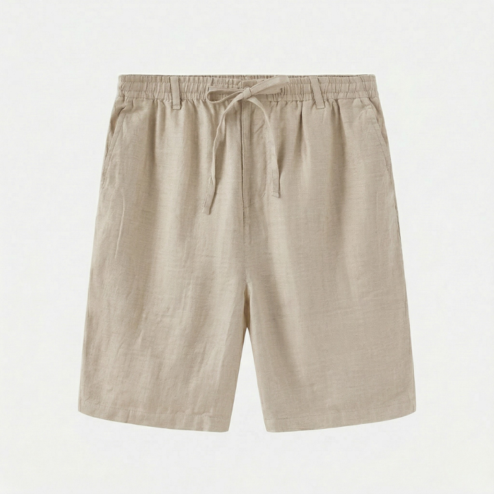 NOMU | Men's Linen Blend Drawstring Shorts – Relaxed Fit Casual Summer Shorts