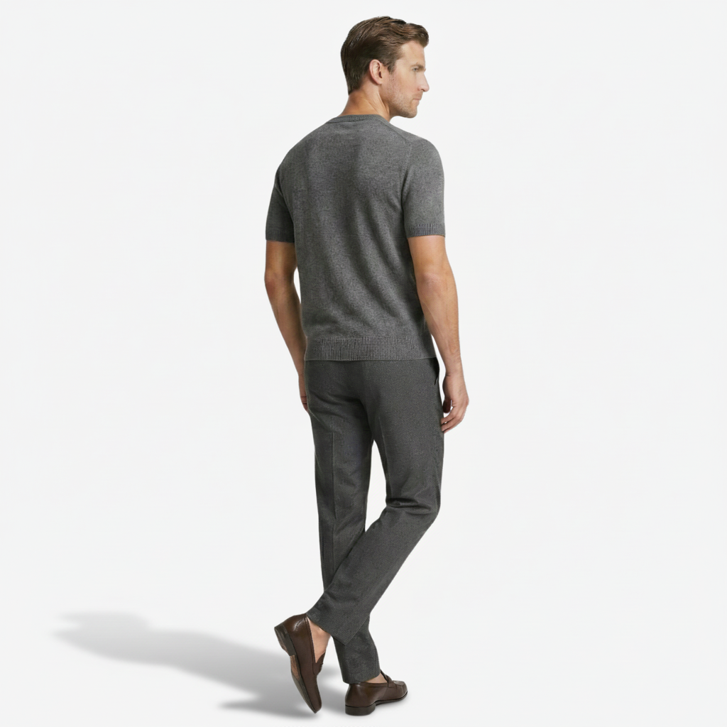 NOMU | Men's Fine Knit Crew Neck Sweater Tee – Minimalist Soft-Touch Top