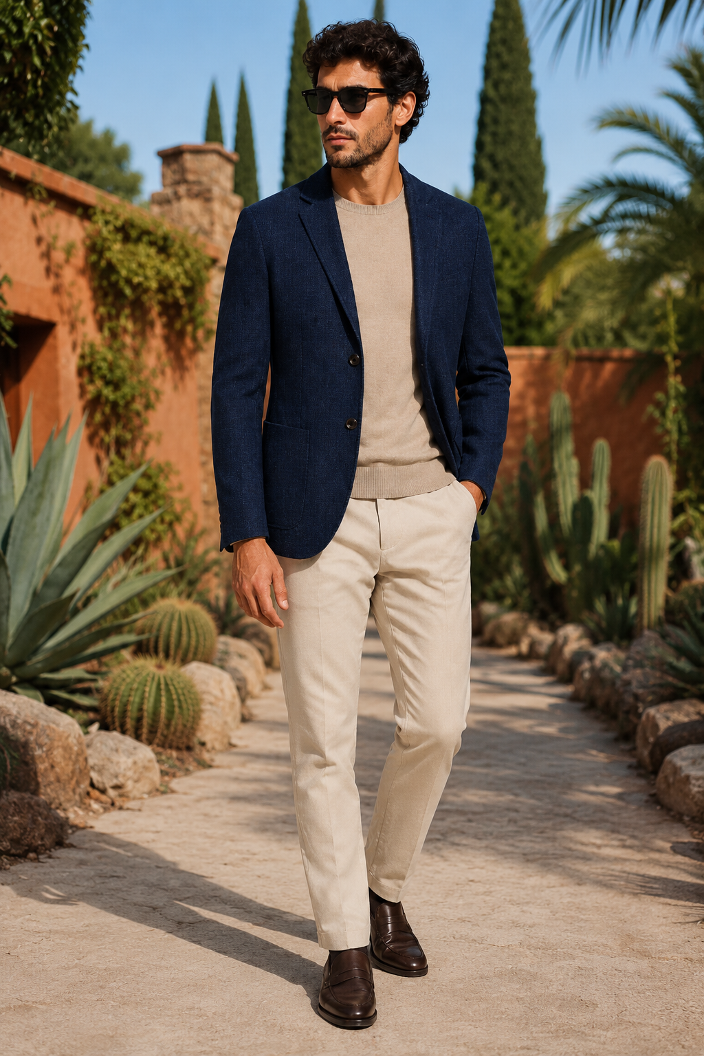 NOMU | Men's Textured Tailored Blazer – Smart Casual Single-Breasted Jacket