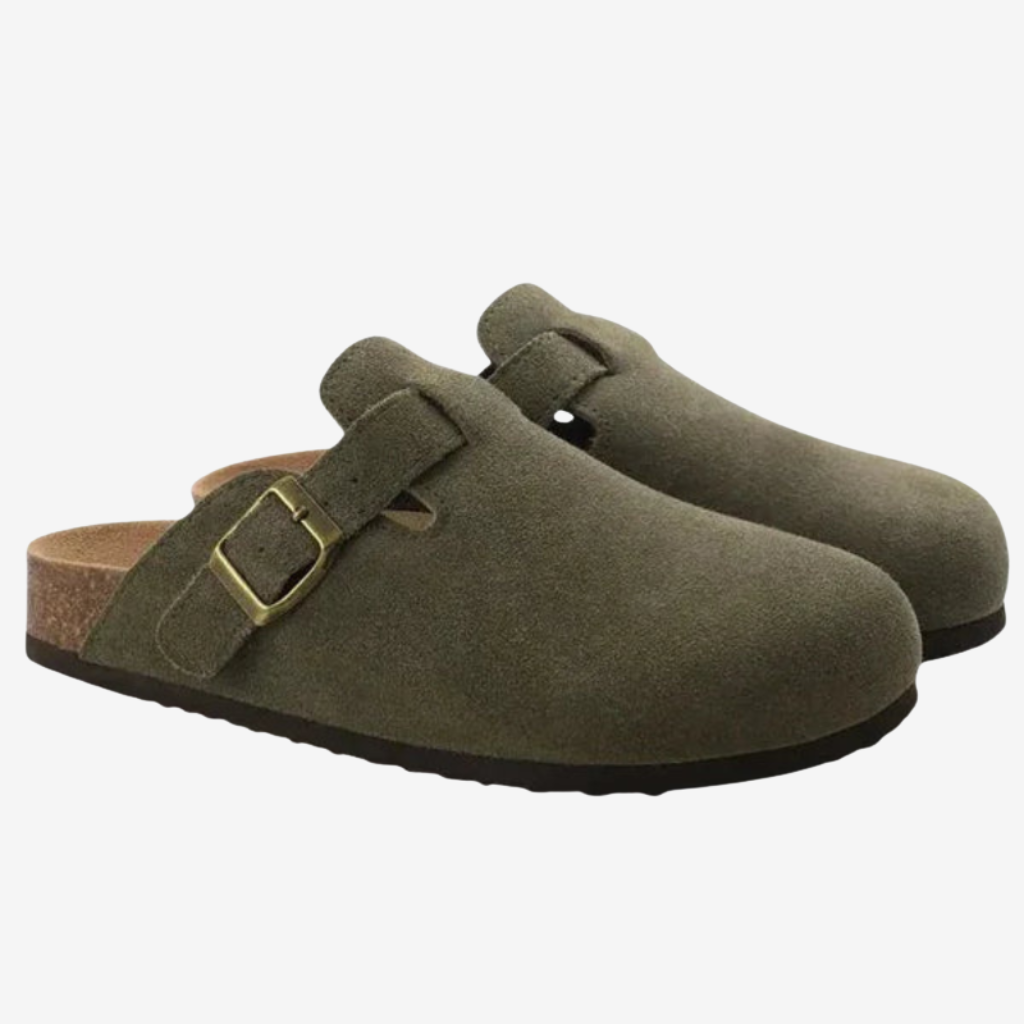 NOMU | Men’s Buckle Strap Closed-Toe Slip-On Mules