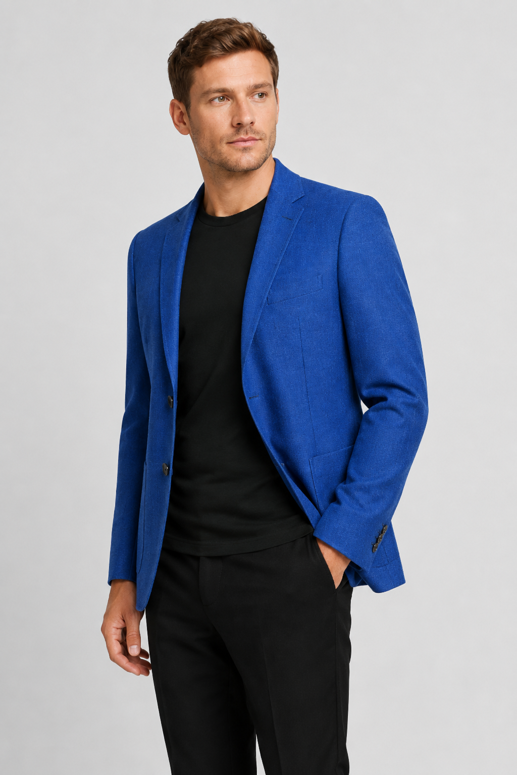 NOMU | Men's Textured Tailored Blazer – Smart Casual Single-Breasted Jacket