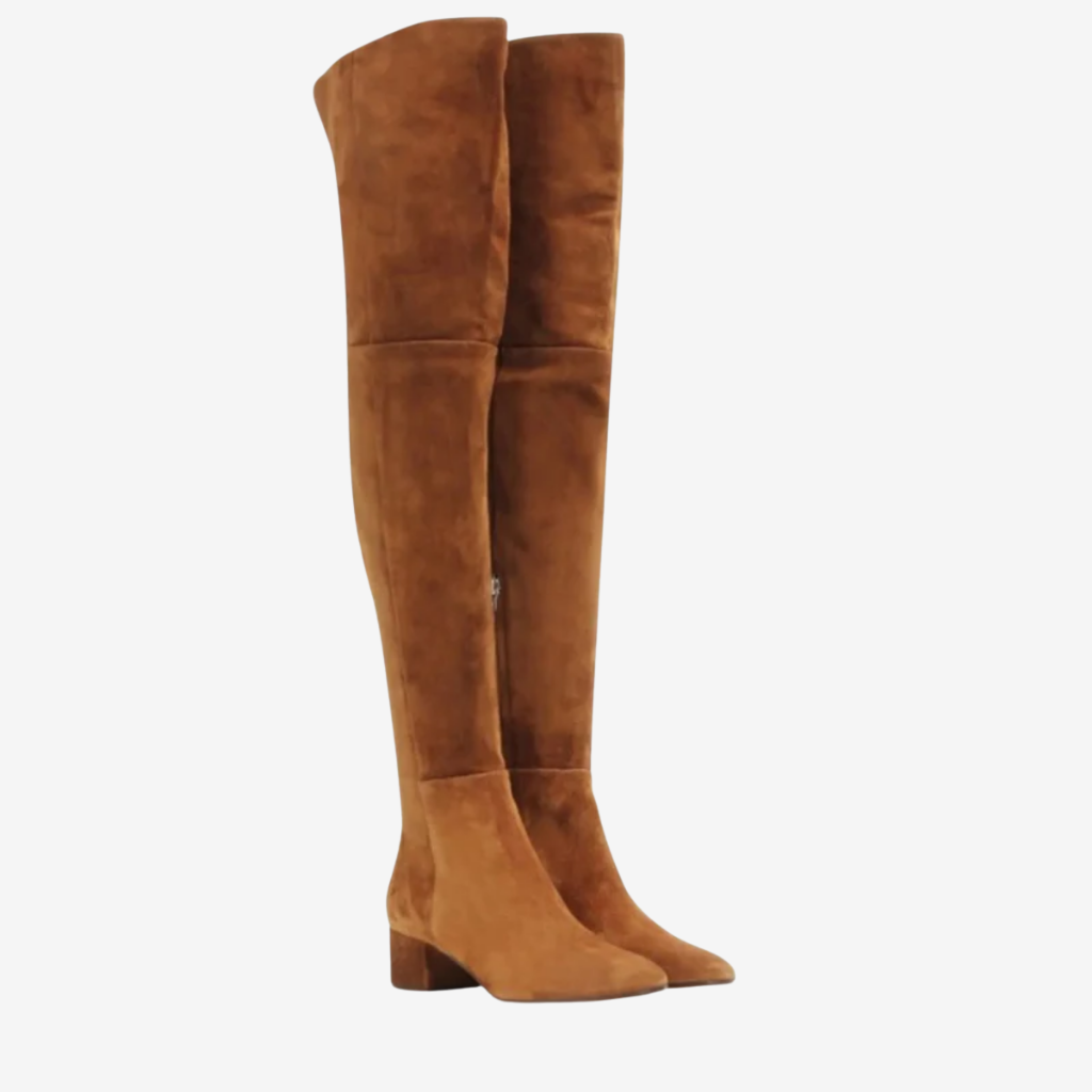 NOMU | Women's Over-the-Knee Stretch Boots – Minimalist Block Heel Thigh-High Boots