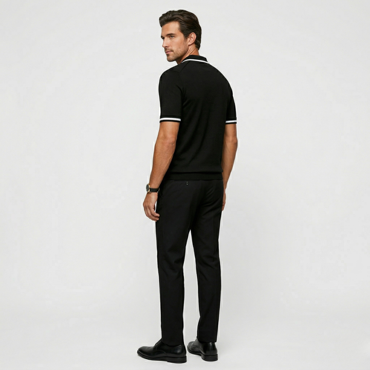NOMU | Men’s Contrast Trim Short Sleeve Polo Shirt