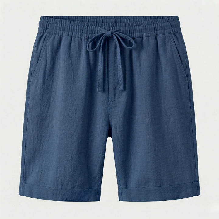 NOMU | Men's Linen Blend Drawstring Shorts – Casual Relaxed Summer Shorts