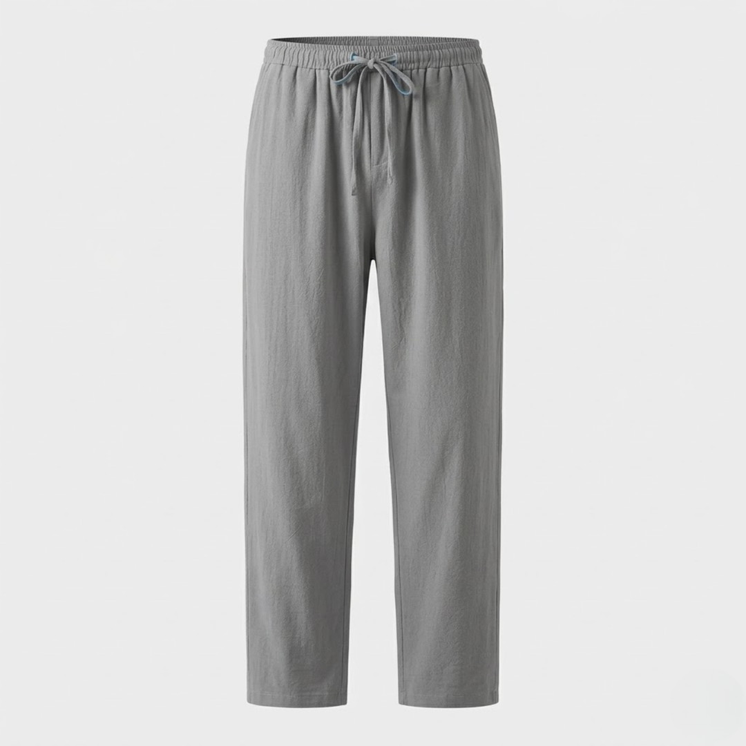 NOMU | Men's Linen Drawstring Pants – Relaxed Fit Casual Tapered Trousers
