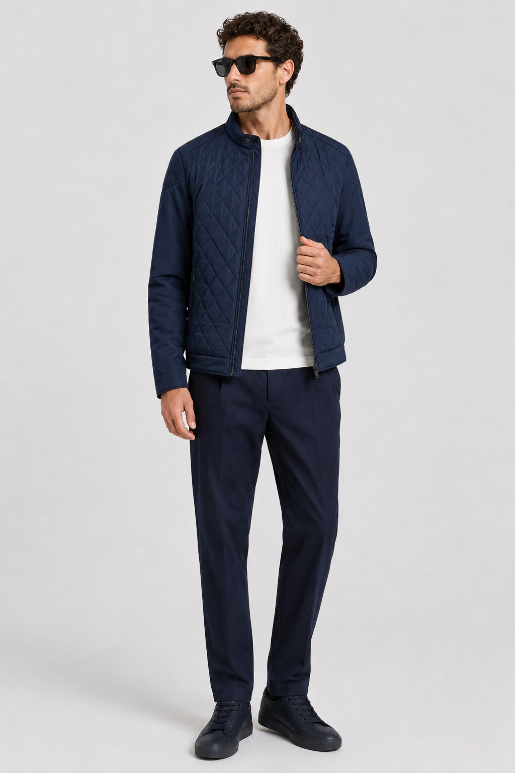 NOMU | Men's Quilted Zip-Up Jacket – Lightweight Modern Outerwear