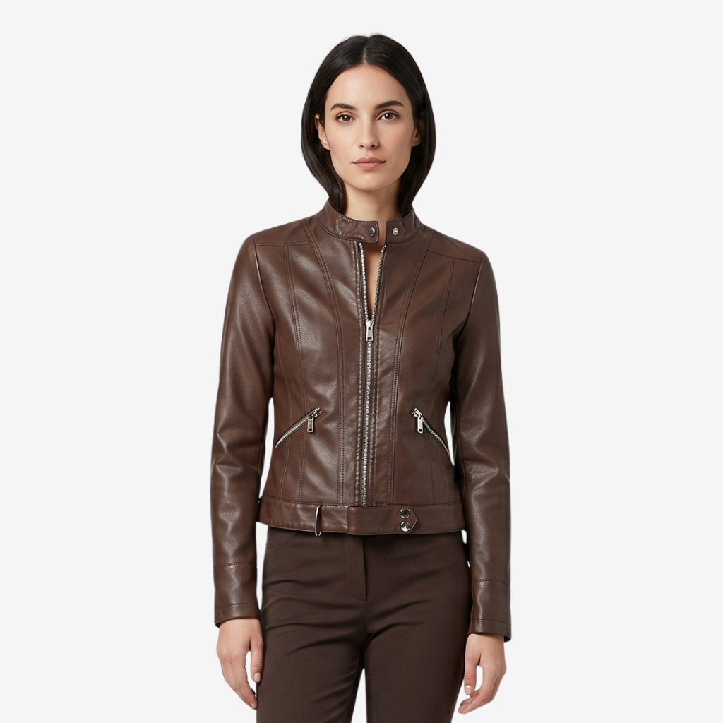 NOMU | Women’s Zippered Leather Jacket