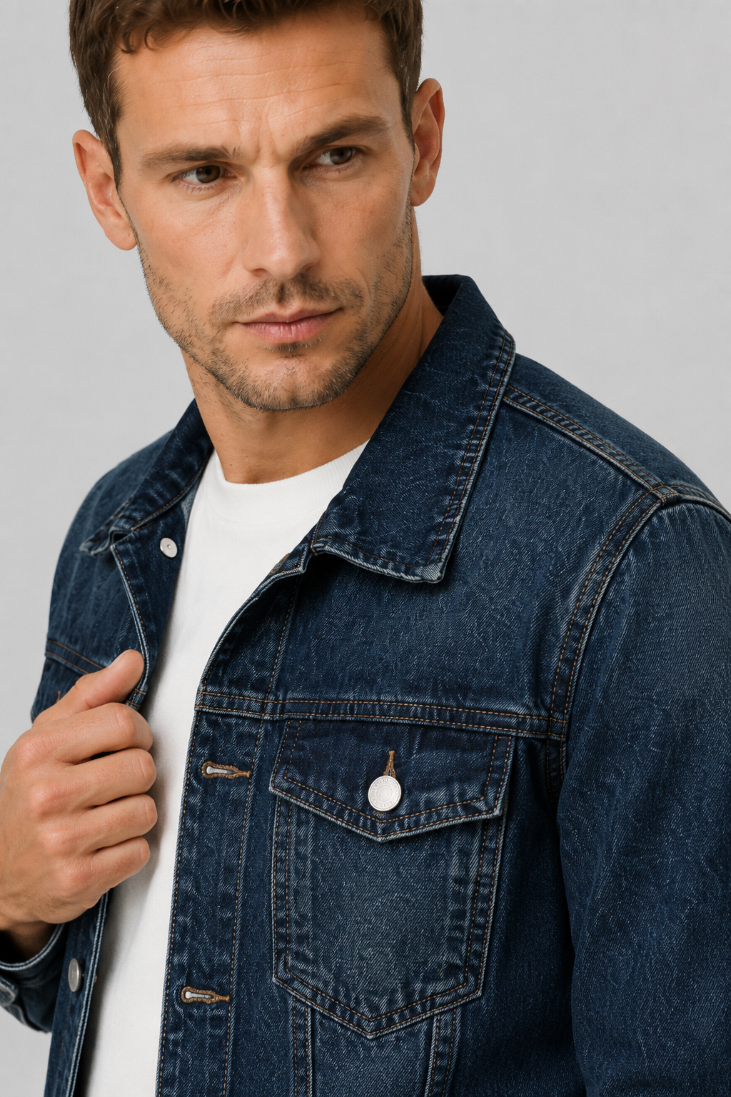 NOMU | Men's Classic Denim Jacket – Casual Vintage Wash Trucker Outerwear