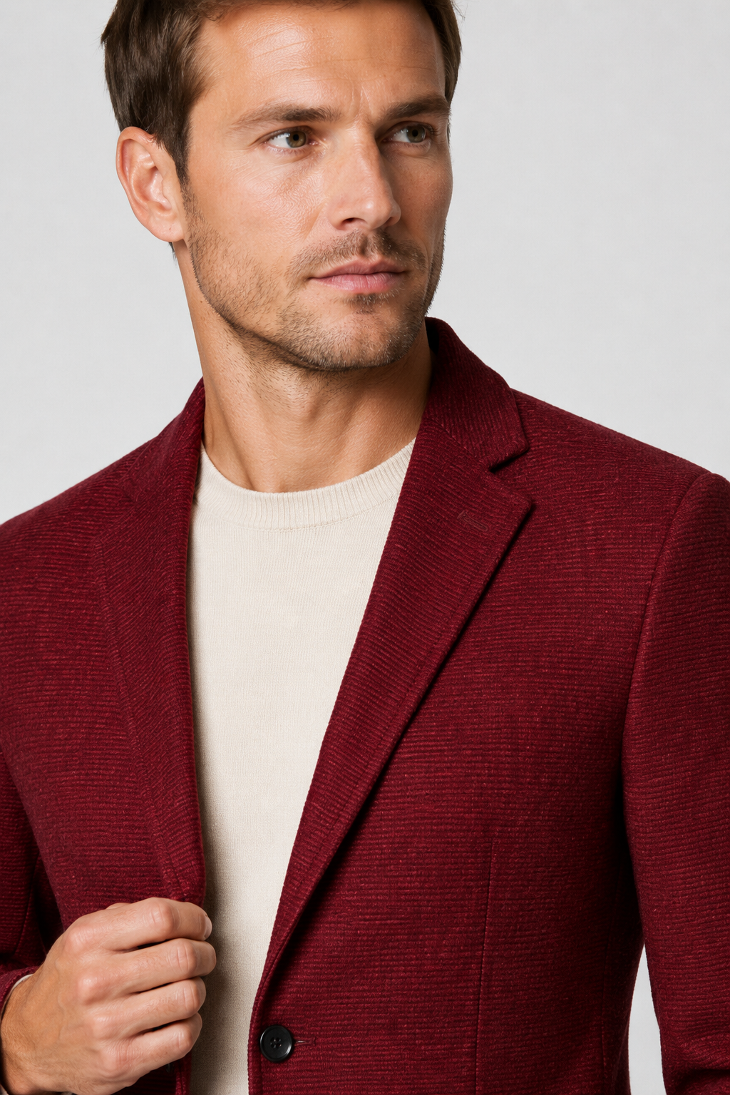 NOMU | Men's Textured Tailored Blazer – Smart Casual Single-Breasted Jacket