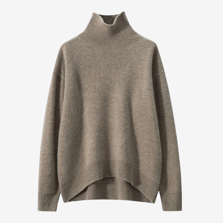 NOMU | Women's Oversized Turtleneck Sweater – Soft Relaxed Knit Pullover