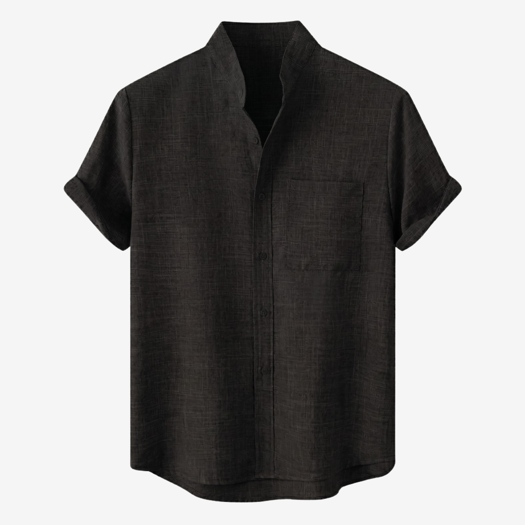 NOMU | Men’s Short Sleeve Mandarin Collar Shirt
