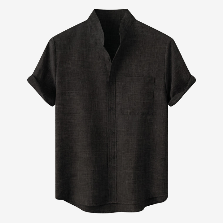 NOMU | Men’s Short Sleeve Mandarin Collar Shirt