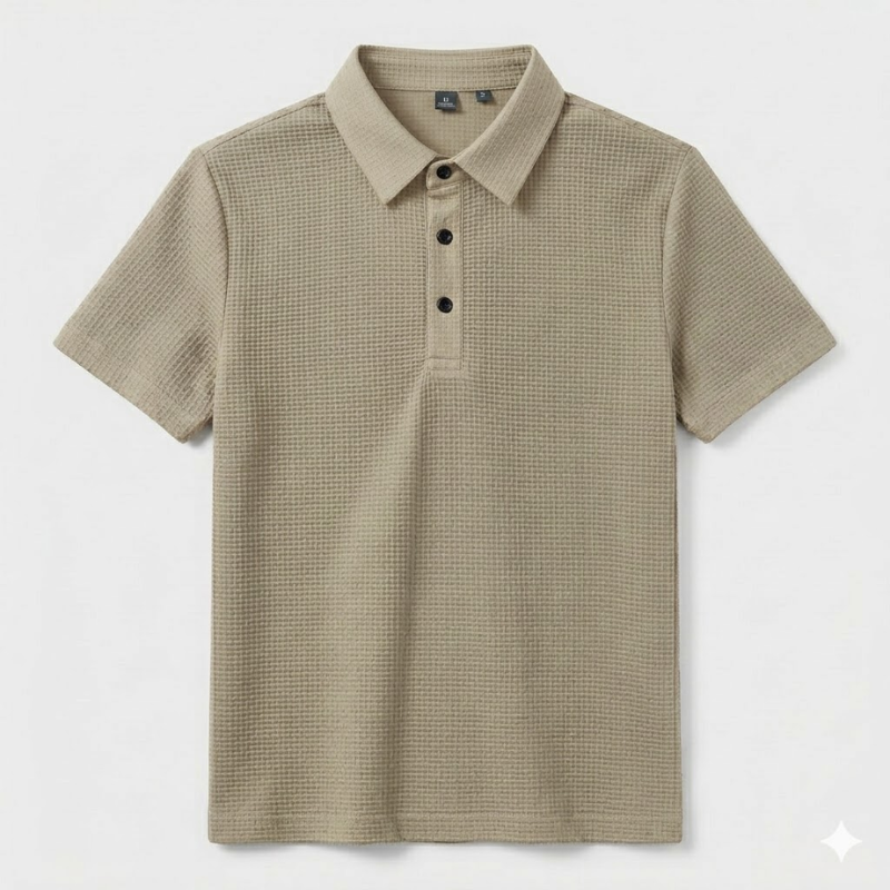 NOMU | Men's Textured Polo Shirt – Classic Short Sleeve Casual Fit