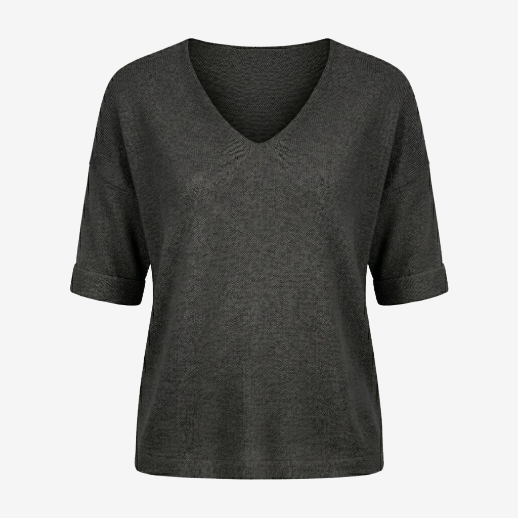NOMU | Women’s V-Neck Short Sleeve Knit Top