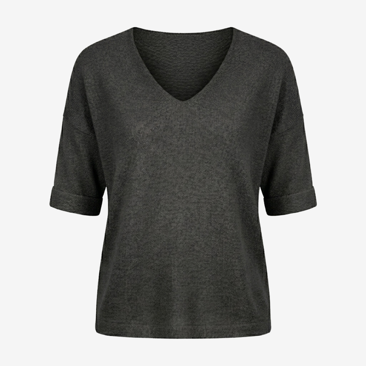 NOMU | Women’s V-Neck Short Sleeve Knit Top