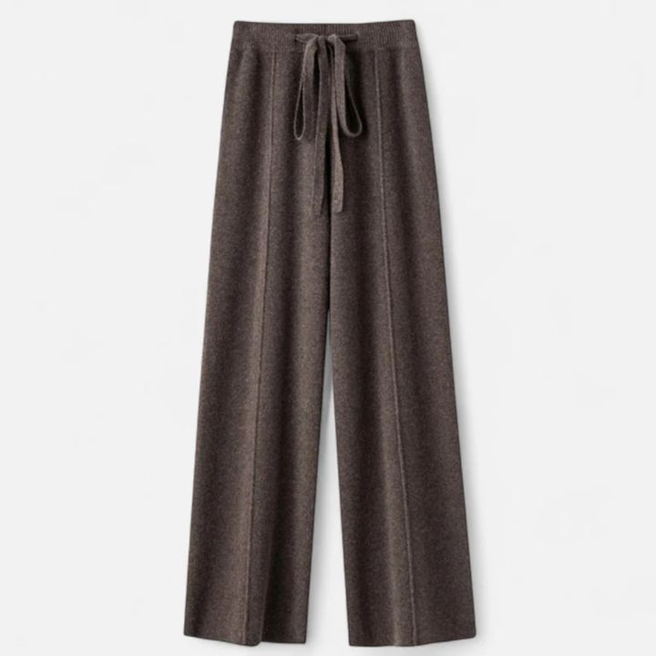 NOMU | Women's Knit Wide Leg Pants – Soft Drawstring Lounge Trousers