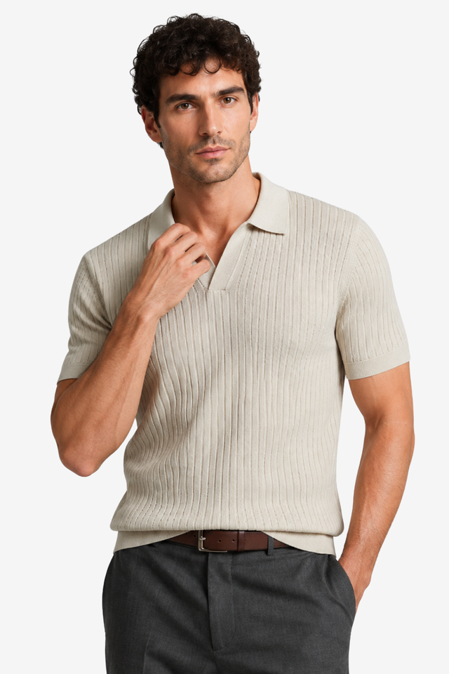 NOMU | Men’s Ribbed Short Sleeve Polo Shirt