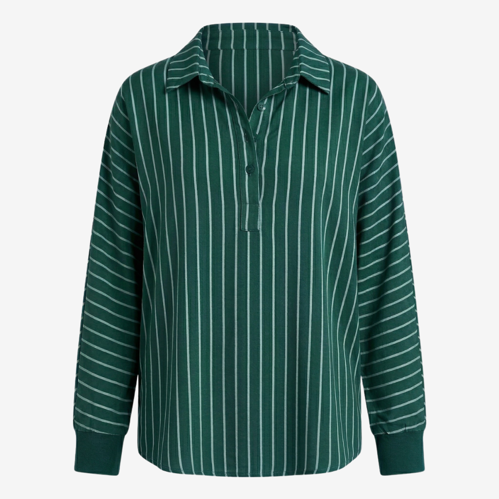 NOMU | Women’s Striped Long Sleeve Button Blouse