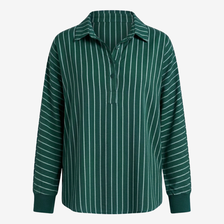 NOMU | Women’s Striped Long Sleeve Button Blouse