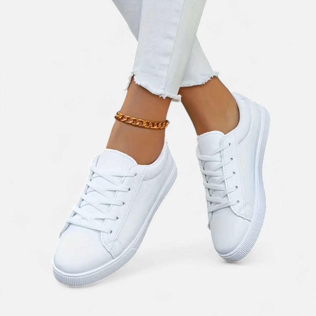 Women’s Grid Lace-Up Sneakers – Effortless Ease