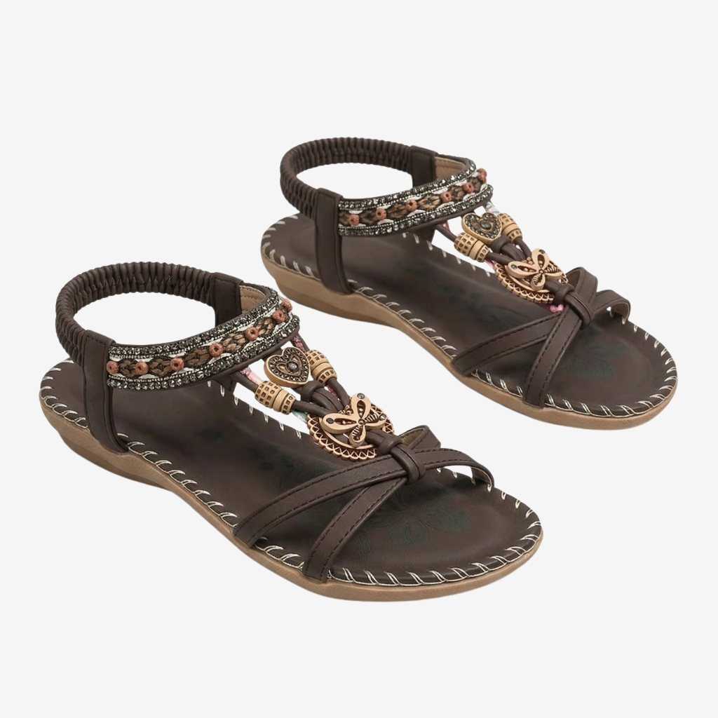 NOMU | Women’s Beaded Strap Flat Sandals