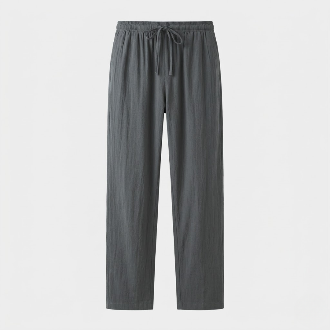 NOMU | Men's Linen Drawstring Pants – Relaxed Fit Casual Tapered Trousers