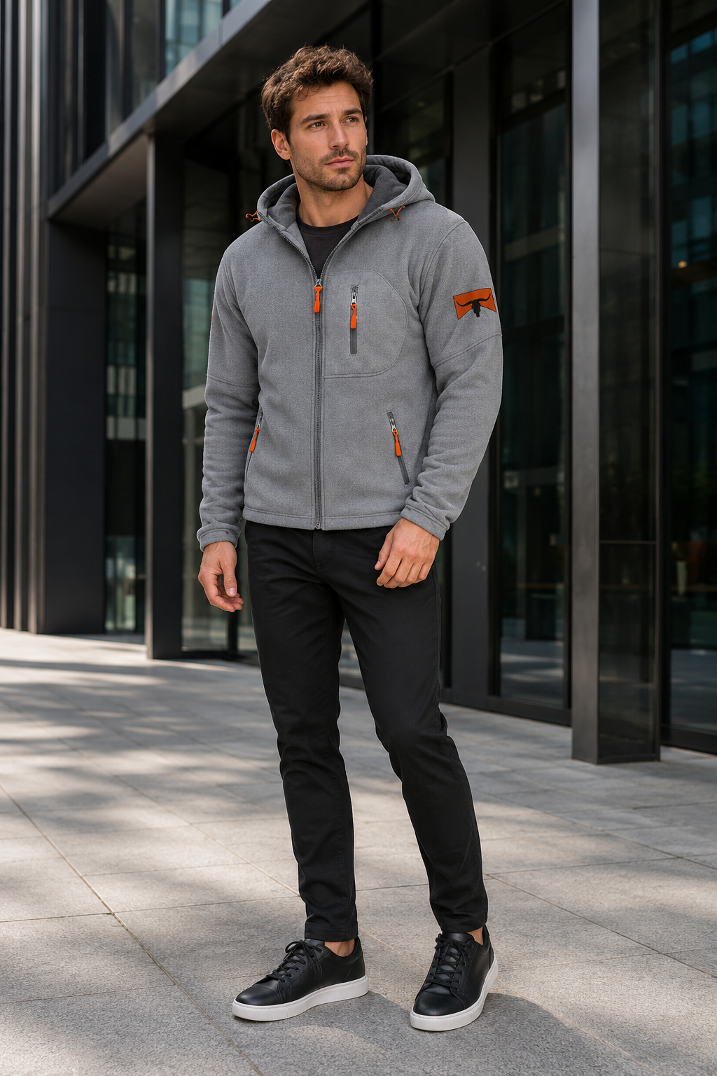 NOMU | Men's Hooded Sweatshirt – Full-Zip Multi-Pocket Outdoor Design