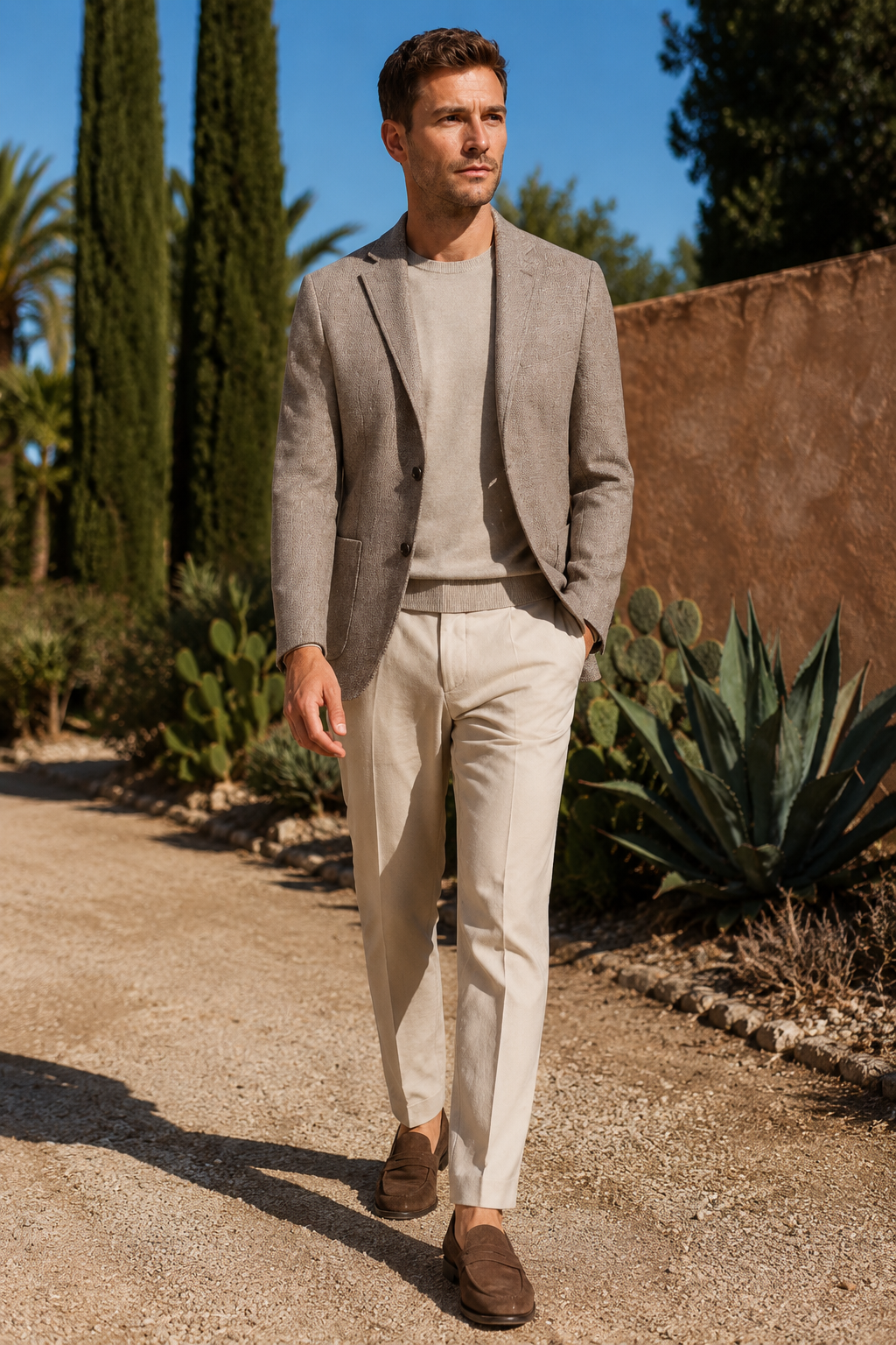 NOMU | Men's Textured Tailored Blazer – Smart Casual Single-Breasted Jacket