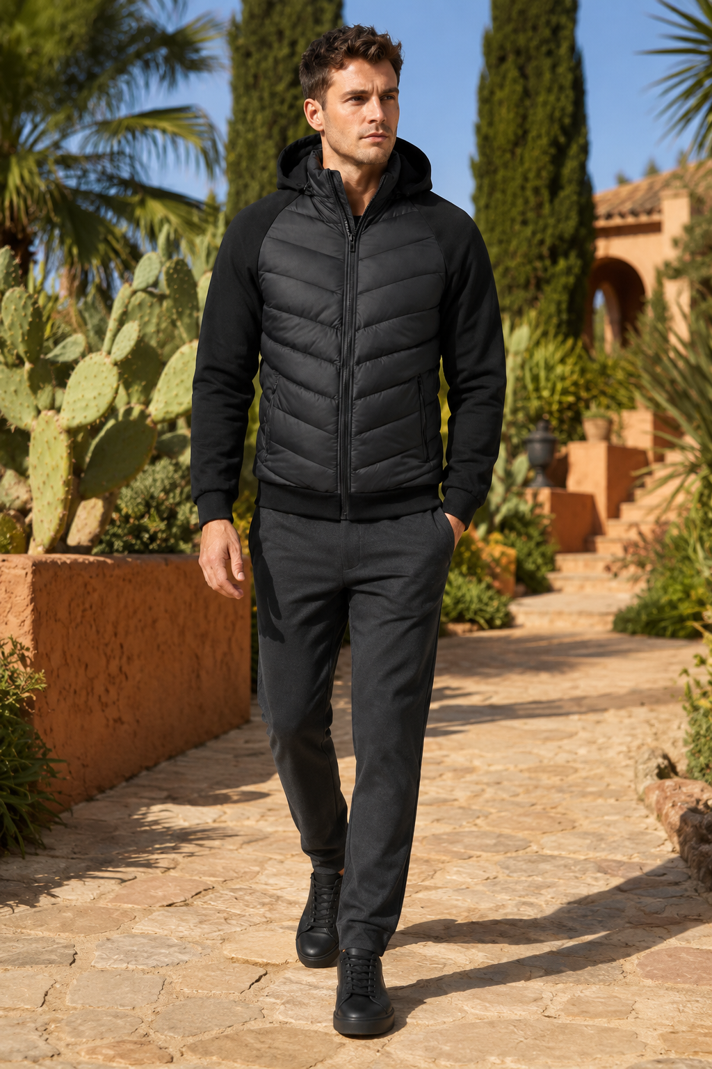 NOMU | Men's Hooded Puffer Jacket – Lightweight Insulated Zip-Up Outerwear