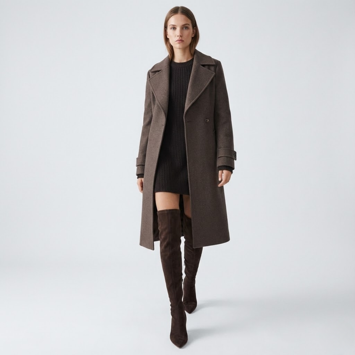 NOMU | Women's Knee-High Pointed Toe Boots – Elegant Slim Heel Tall Boots