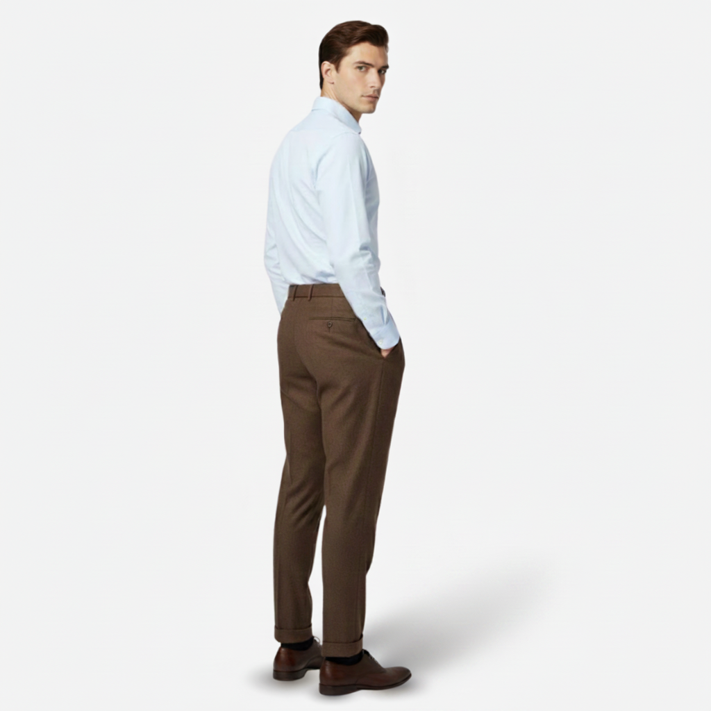 NOMU | Men's Tailored Pleated Ankle Trousers – Modern Slim Fit Dress Pants