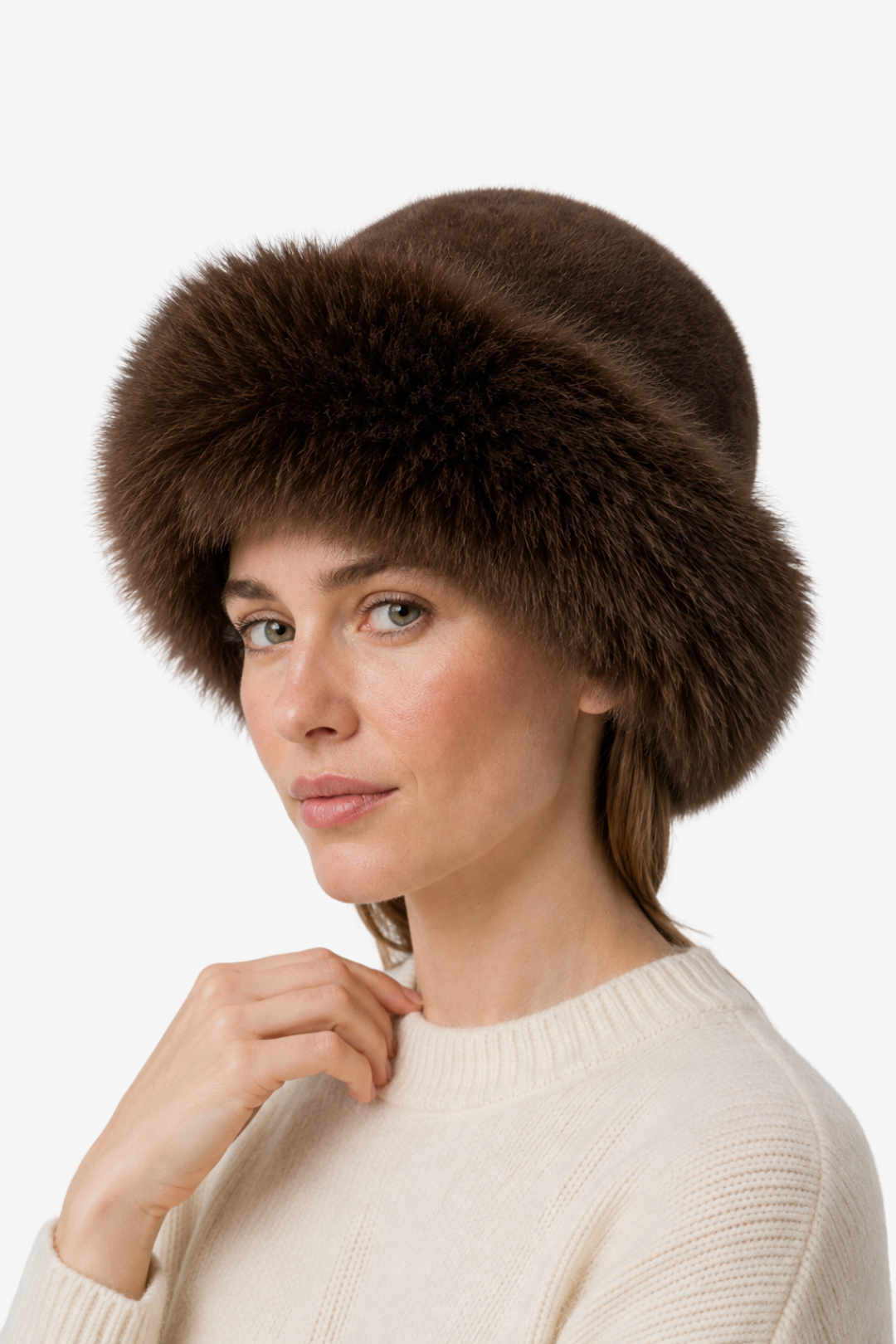 NOMU | Women's Faux-Fur Cuff Beanie – Plush Wide Cuff Winter Design