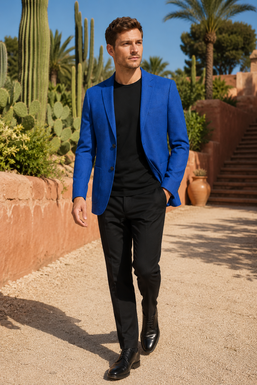 NOMU | Men's Textured Tailored Blazer – Smart Casual Single-Breasted Jacket