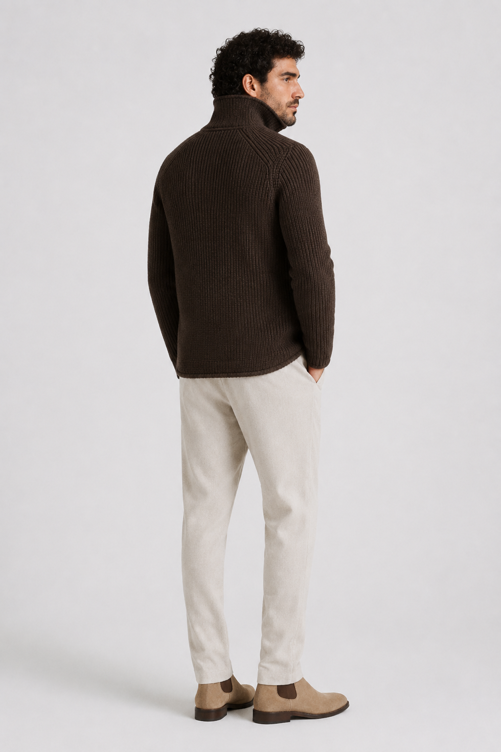 NOMU | Men's Textured Knit Blazer Cardigan – Smart Casual Button-Up Sweater Jacket