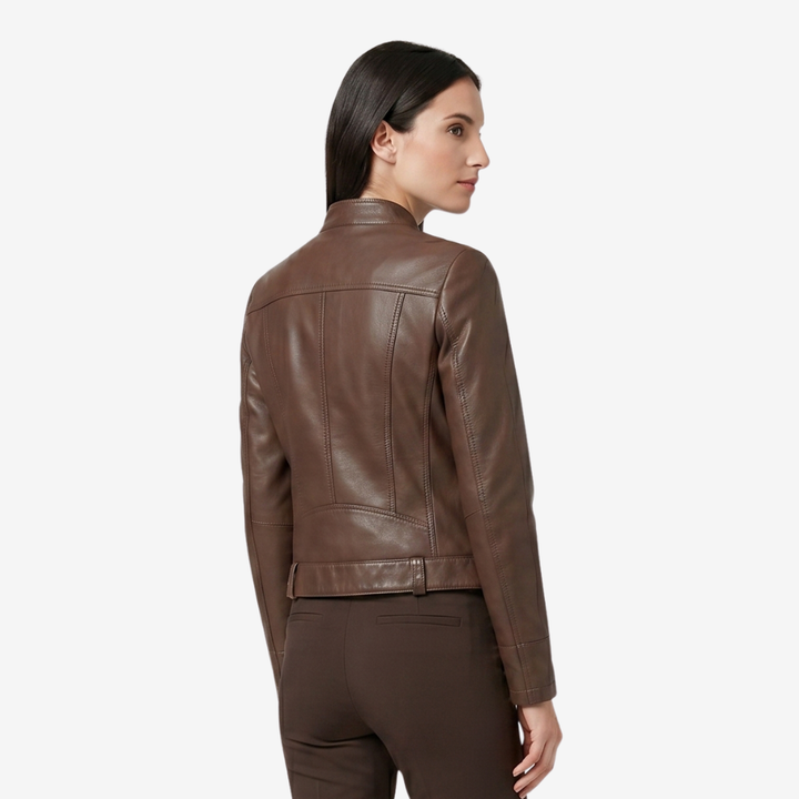 NOMU | Women’s Zippered Leather Jacket