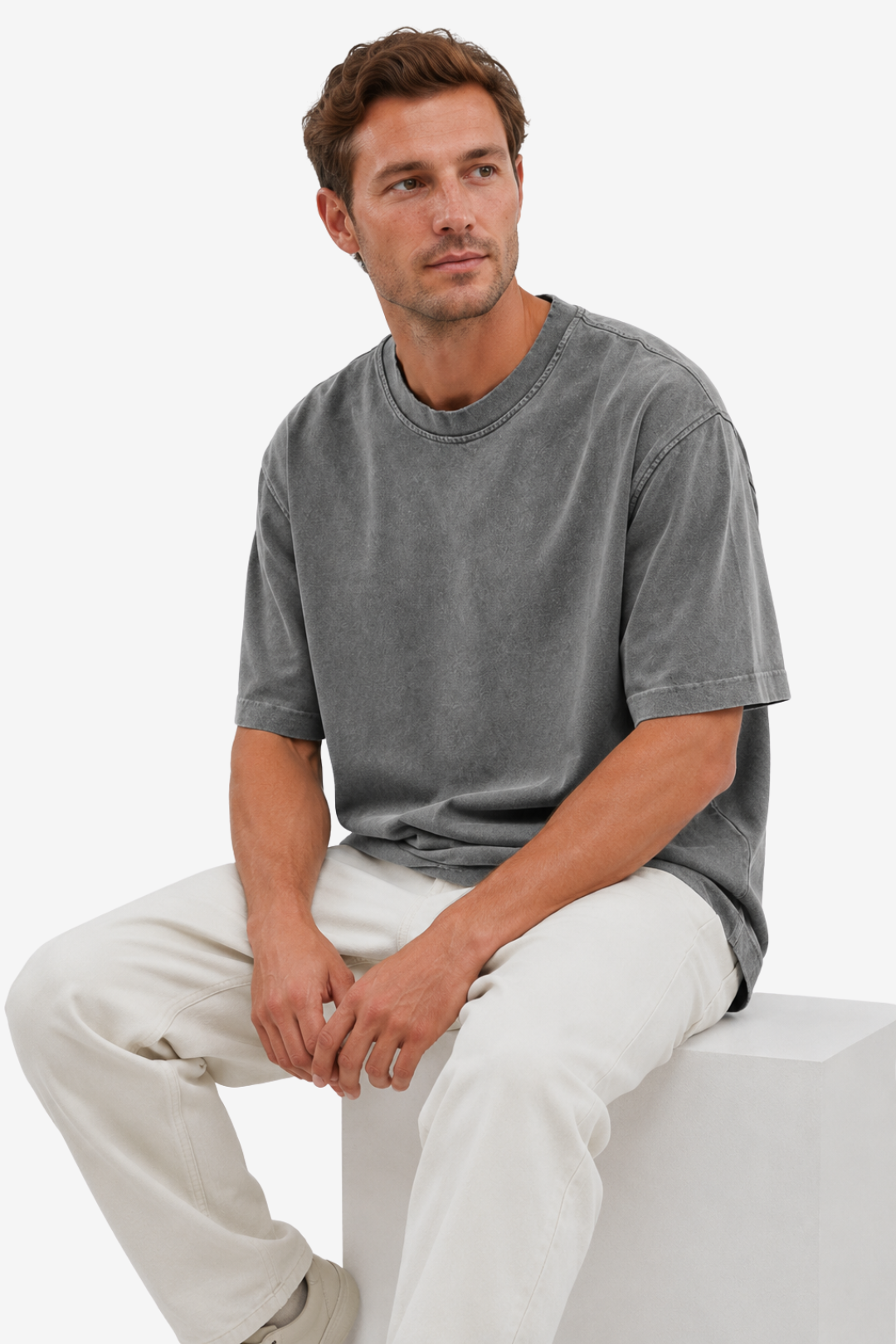 NOMU | Men's Relaxed T Shirt – Crew Neck Oversized Short Sleeve Design