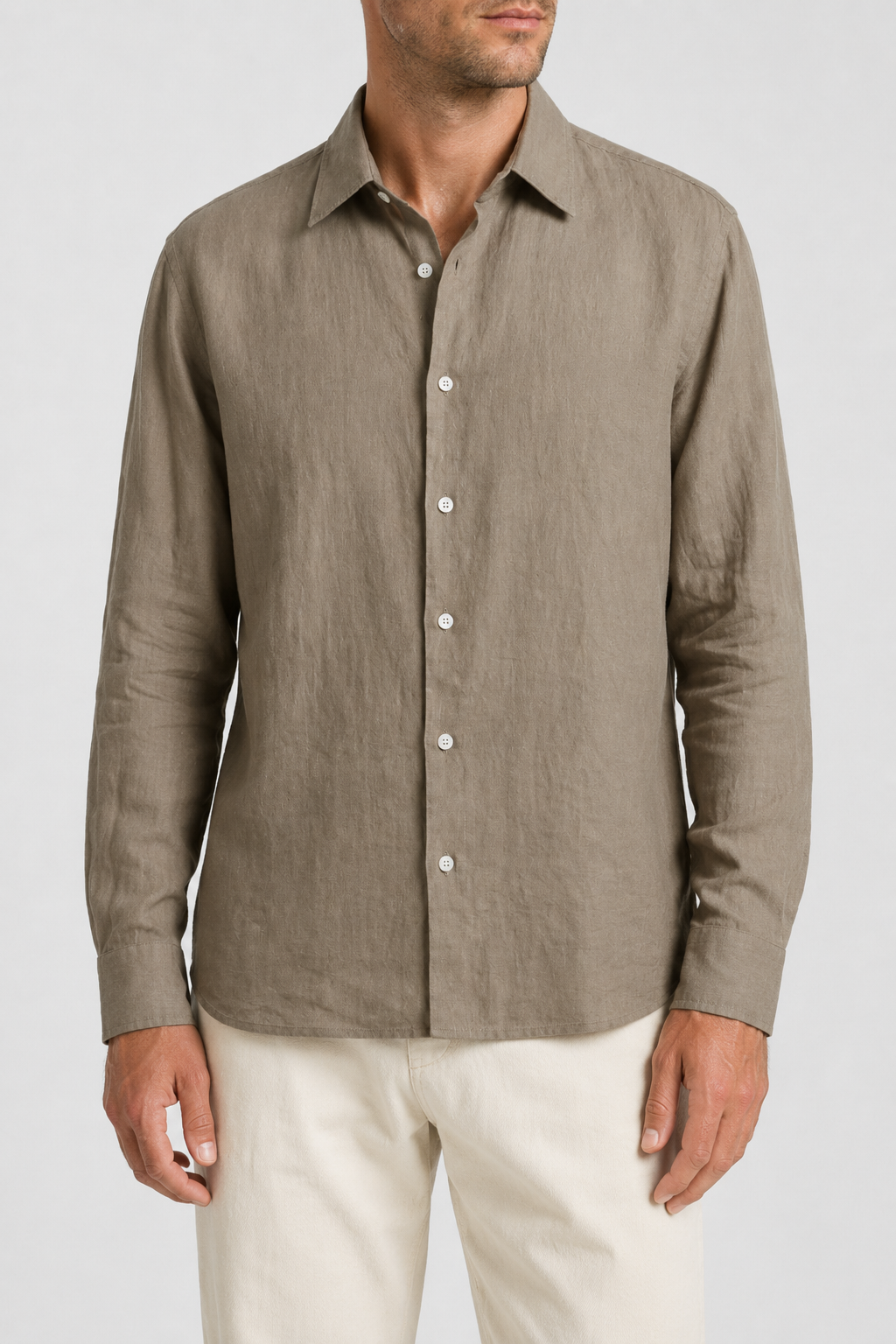 NOMU | Men's Linen Button Up Shirt – Lightweight Long Sleeve Casual Design