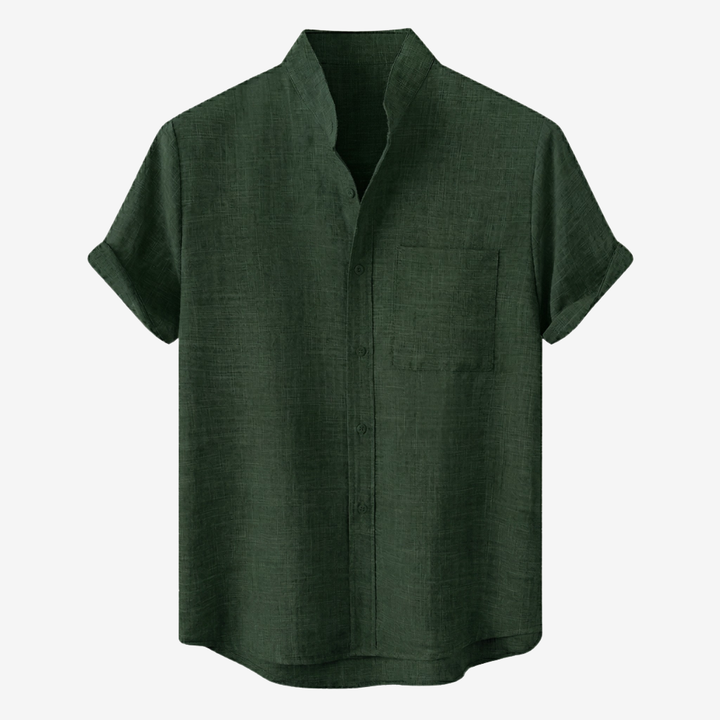 NOMU | Men’s Short Sleeve Mandarin Collar Shirt