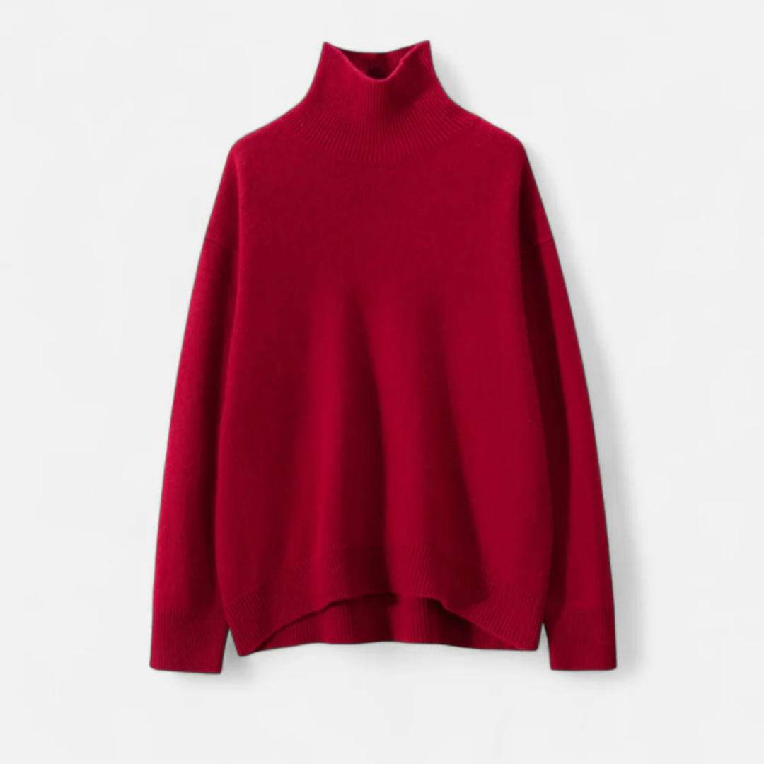 NOMU | Women's Oversized Turtleneck Sweater – Soft Relaxed Knit Pullover