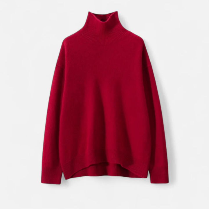 NOMU | Women's Oversized Turtleneck Sweater – Soft Relaxed Knit Pullover