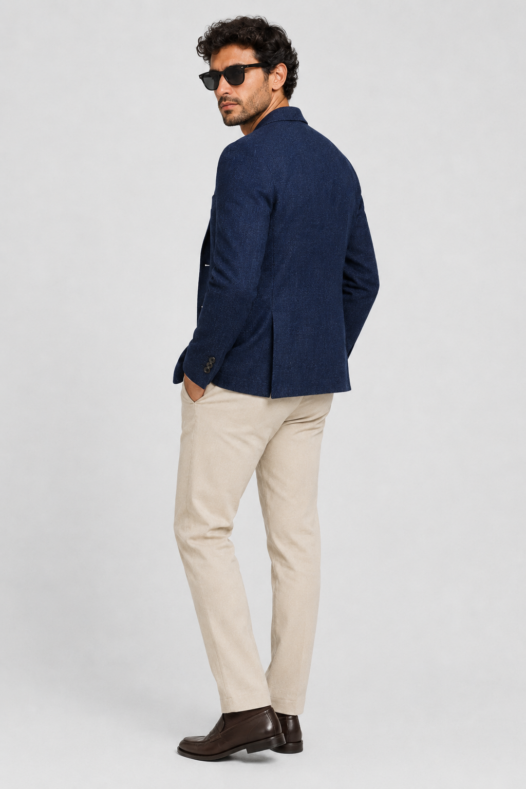 NOMU | Men's Textured Tailored Blazer – Smart Casual Single-Breasted Jacket