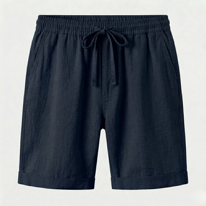 NOMU | Men's Linen Blend Drawstring Shorts – Casual Relaxed Summer Shorts