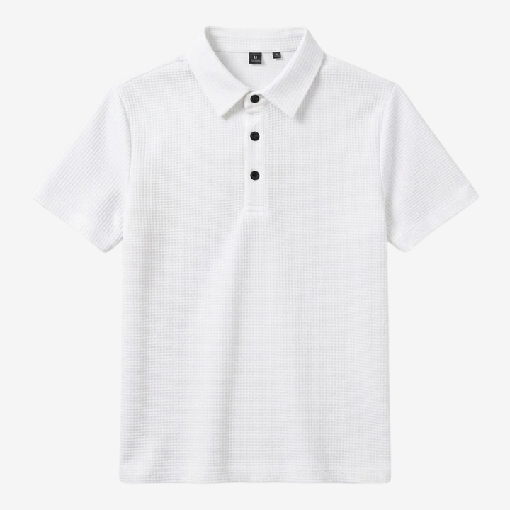 NOMU | Men's Textured Polo Shirt – Classic Short Sleeve Casual Fit