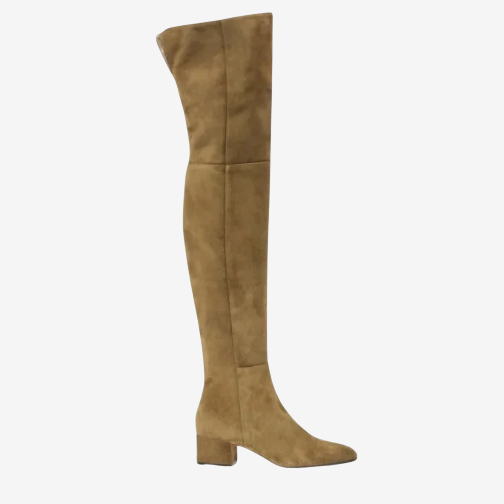 NOMU | Women's Over-the-Knee Stretch Boots – Minimalist Block Heel Thigh-High Boots