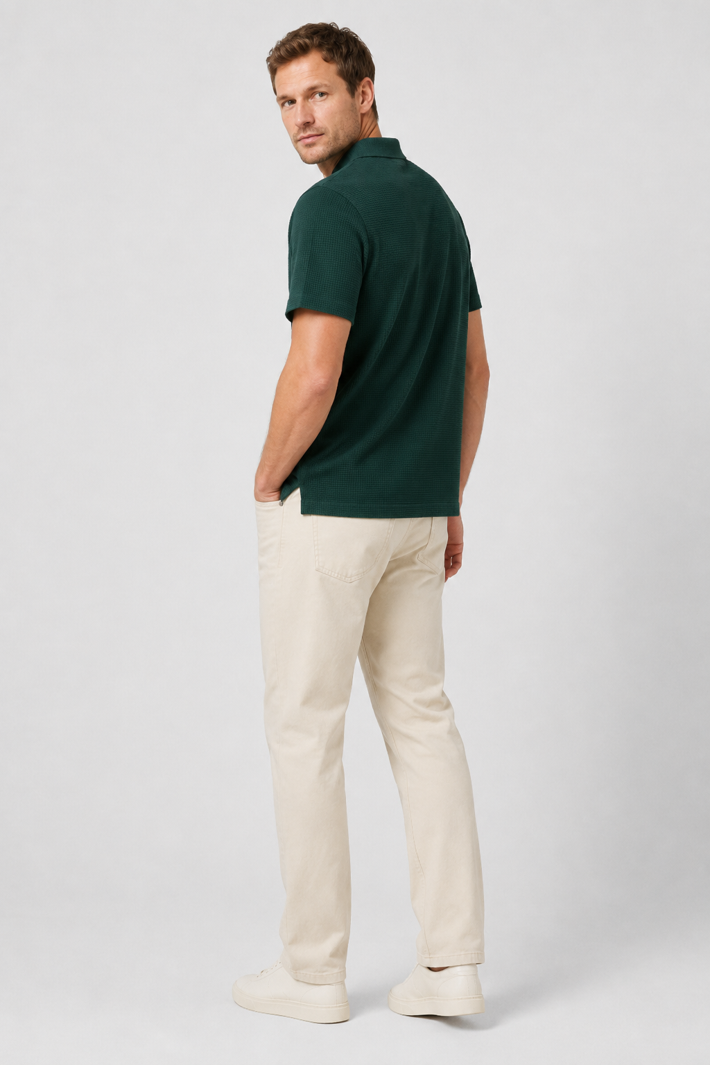 NOMU | Men's Textured Polo Shirt – Classic Short Sleeve Casual Fit