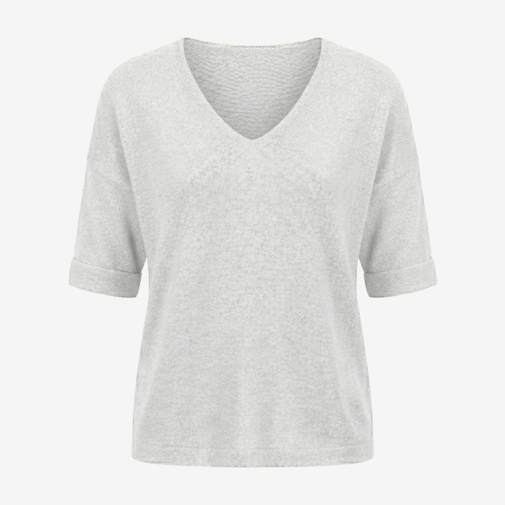 NOMU | Women’s V-Neck Short Sleeve Knit Top