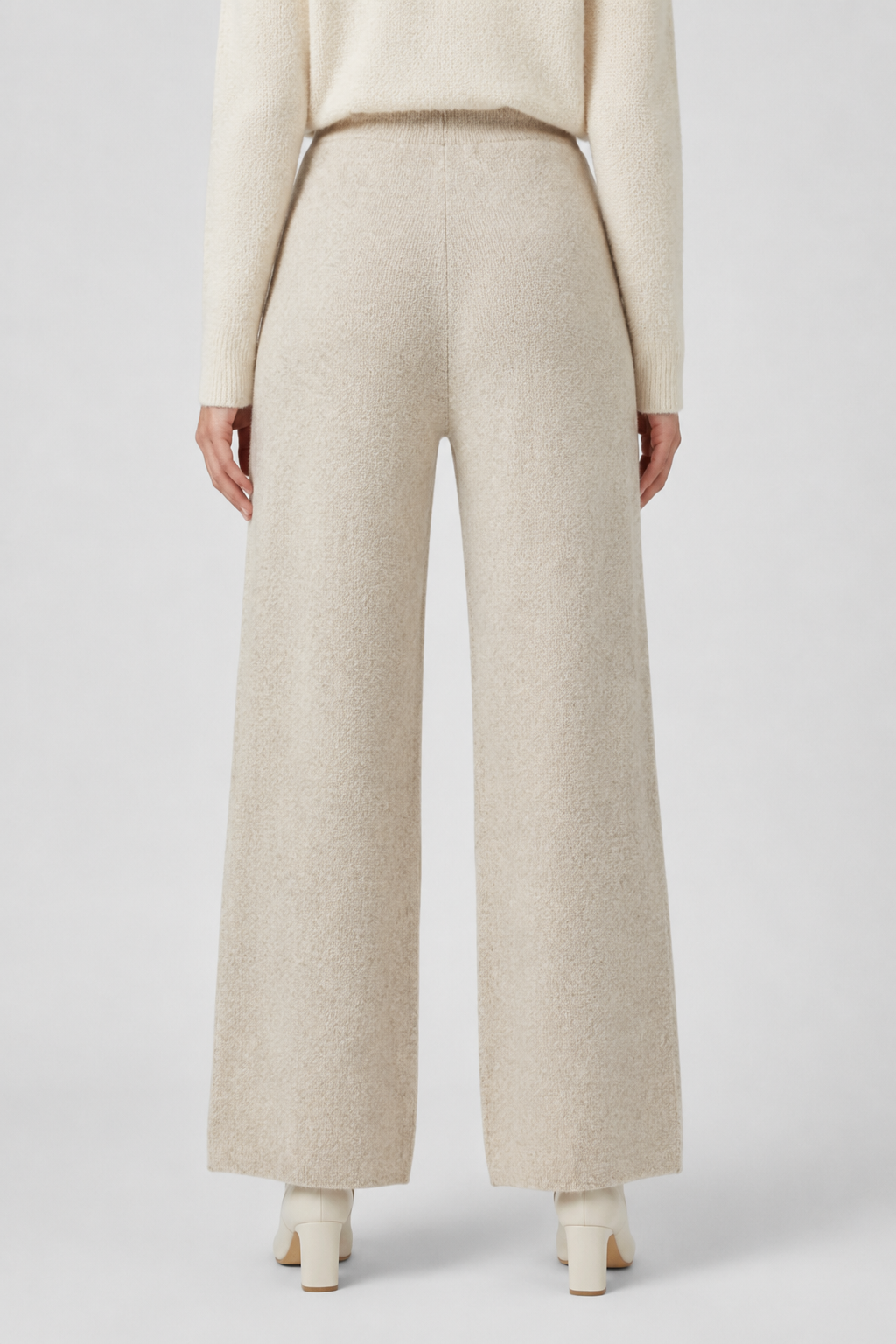NOMU | Women's Knit Wide Leg Pants – Soft Drawstring Lounge Trousers